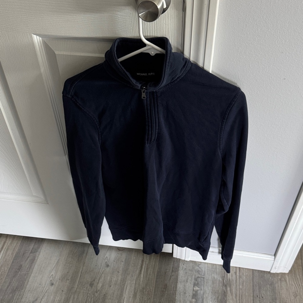 Michael Kors Men's Dark Blue Zip-Up Sweater